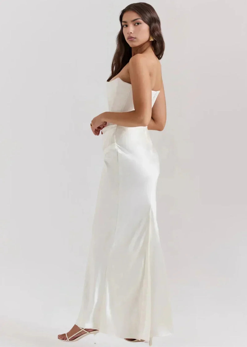 Anaïs Women's Satin Maxi Dress - front view