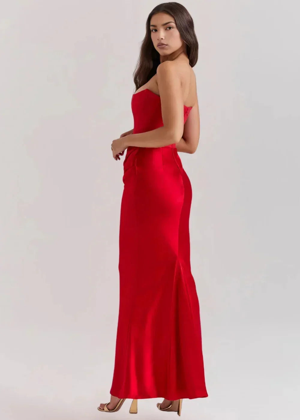Anaïs Women's Satin Maxi Dress - flat lay