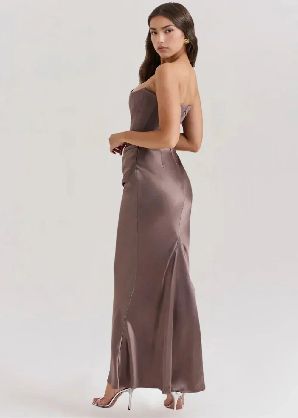 Anaïs Women's Satin Maxi Dress - full-length view