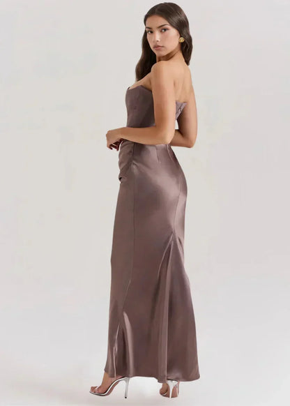 Anaïs Women's Satin Maxi Dress - full-length view