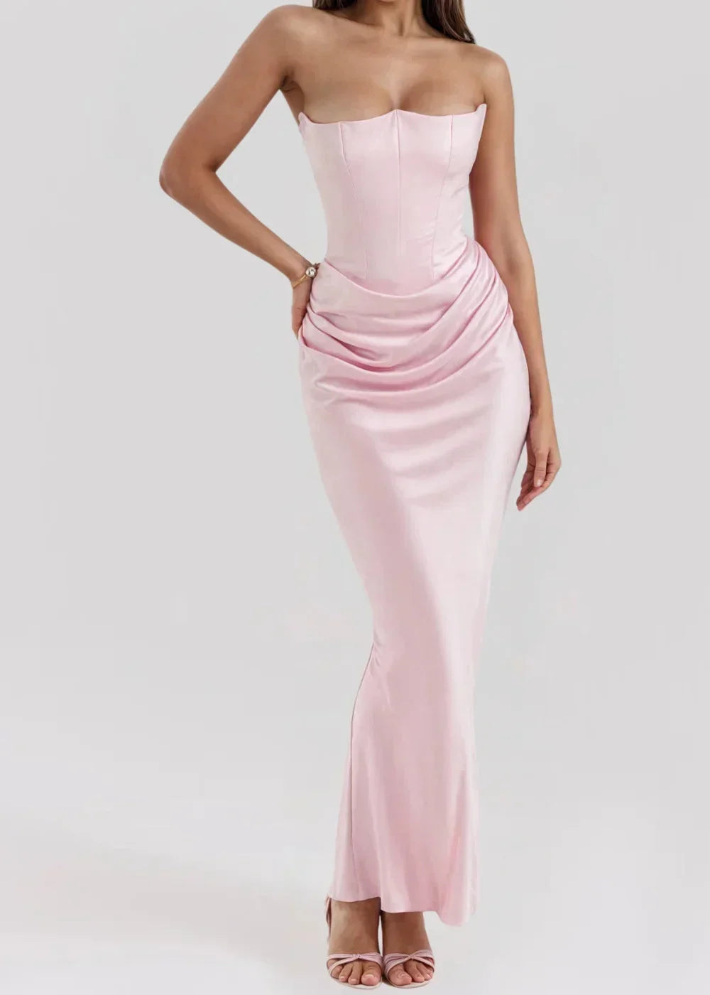 Anaïs Women's Satin Maxi Dress - styled view