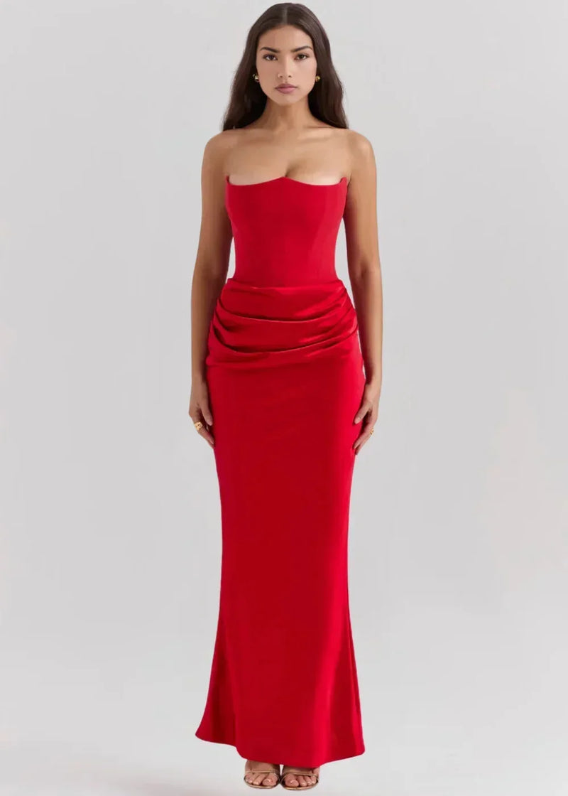 Anaïs Women's Satin Maxi Dress - close-up detail