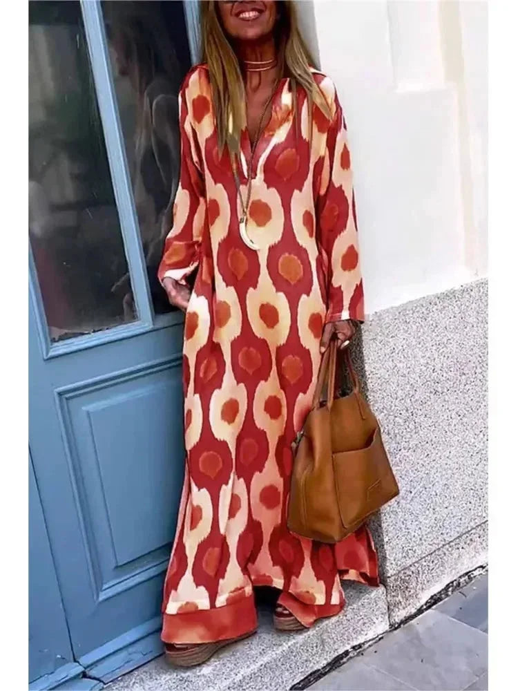 Beatrix Women's Printed Maxi Dress - shown in use