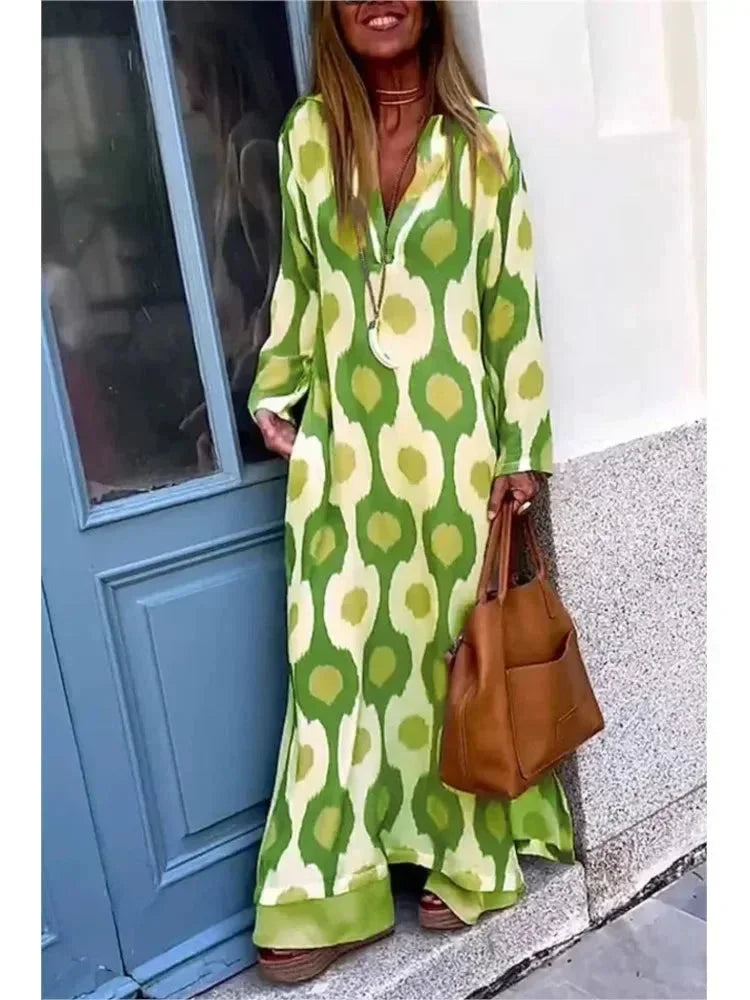 Beatrix Women's Printed Maxi Dress - close-up detail