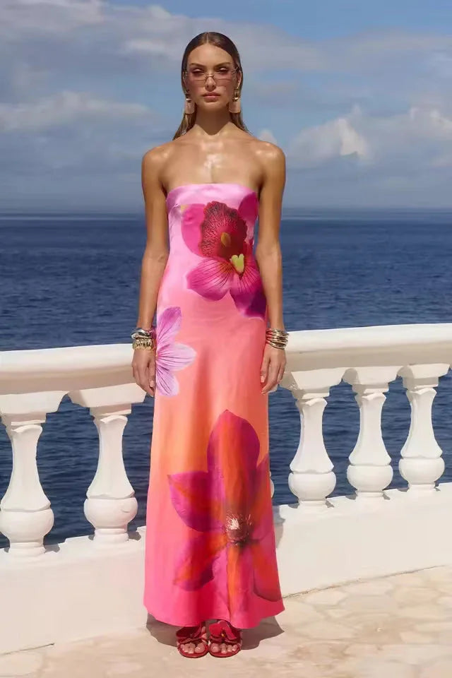 Clara Women's Floral Maxi Dress - styled view