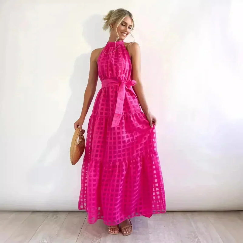 Lila Women's Maxi Dress - fabric and finish detail