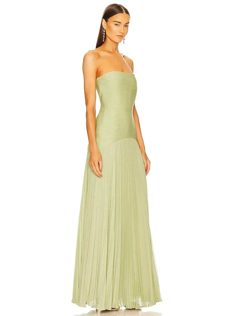 Paloma Women's Pleated Maxi Dress - styled view