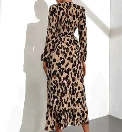 Paloma Women's Leopard Maxi Dress - fabric and finish detail