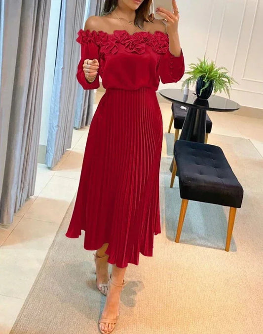 Maren Women's Pleated Maxi Dress - front view