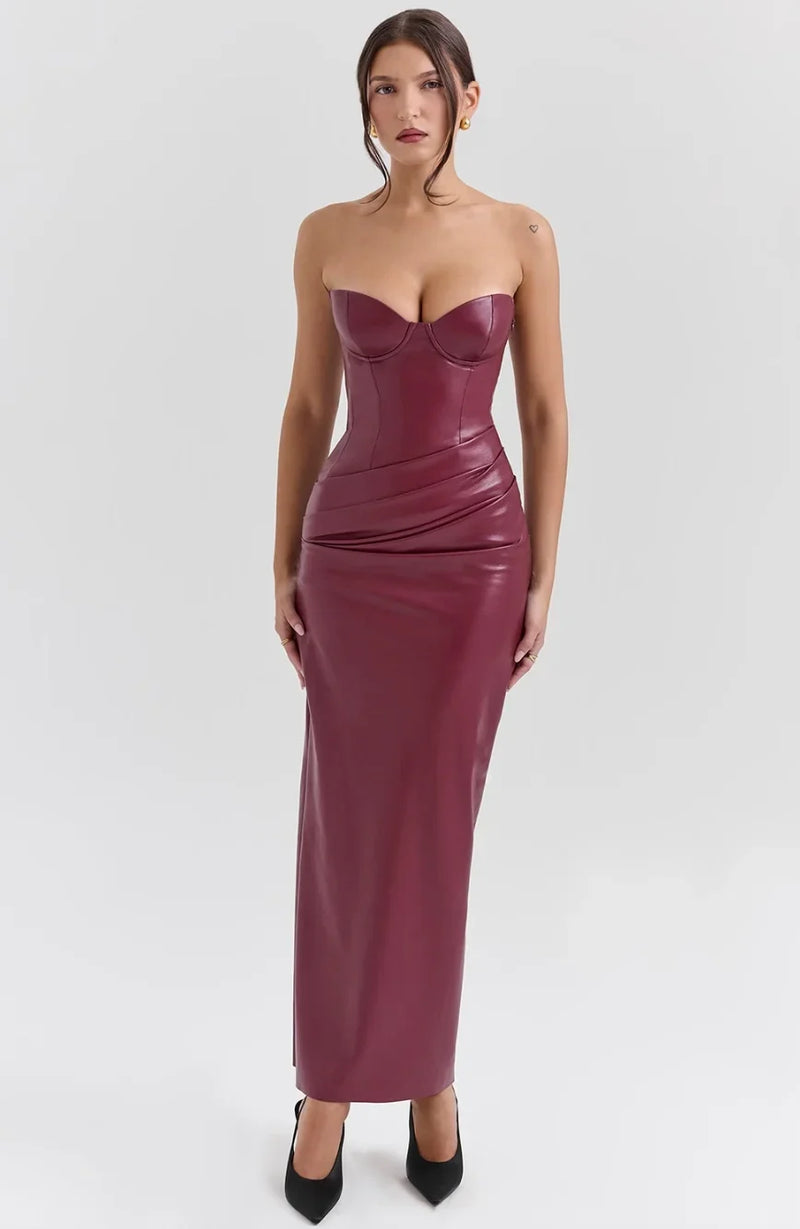 Mira Women's Maxi Dress | Fitted, Strapless