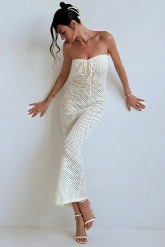 Mabel Women's Crochet Maxi Dress - styled view