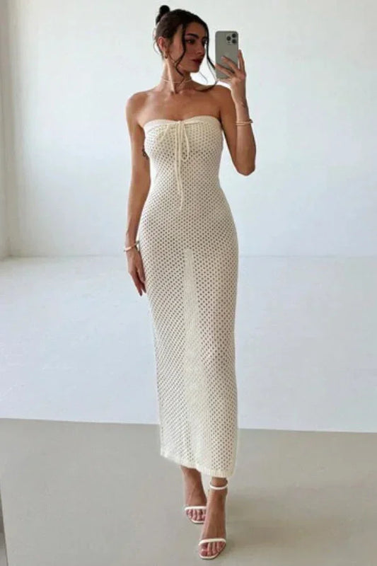 Mabel Women's Crochet Maxi Dress - front view