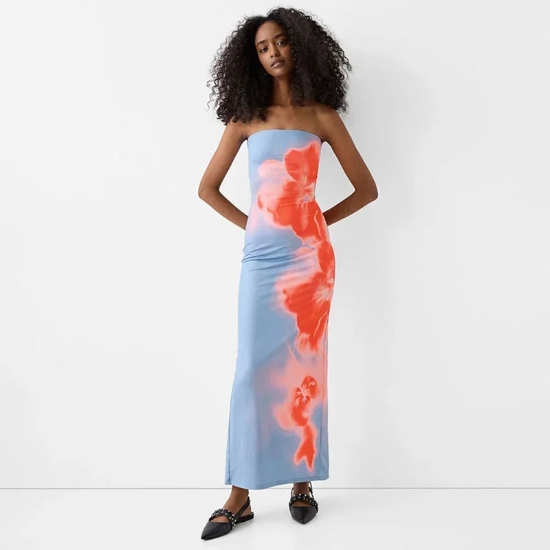Yara Women's Floral Maxi Dress | Strapless, Mini
