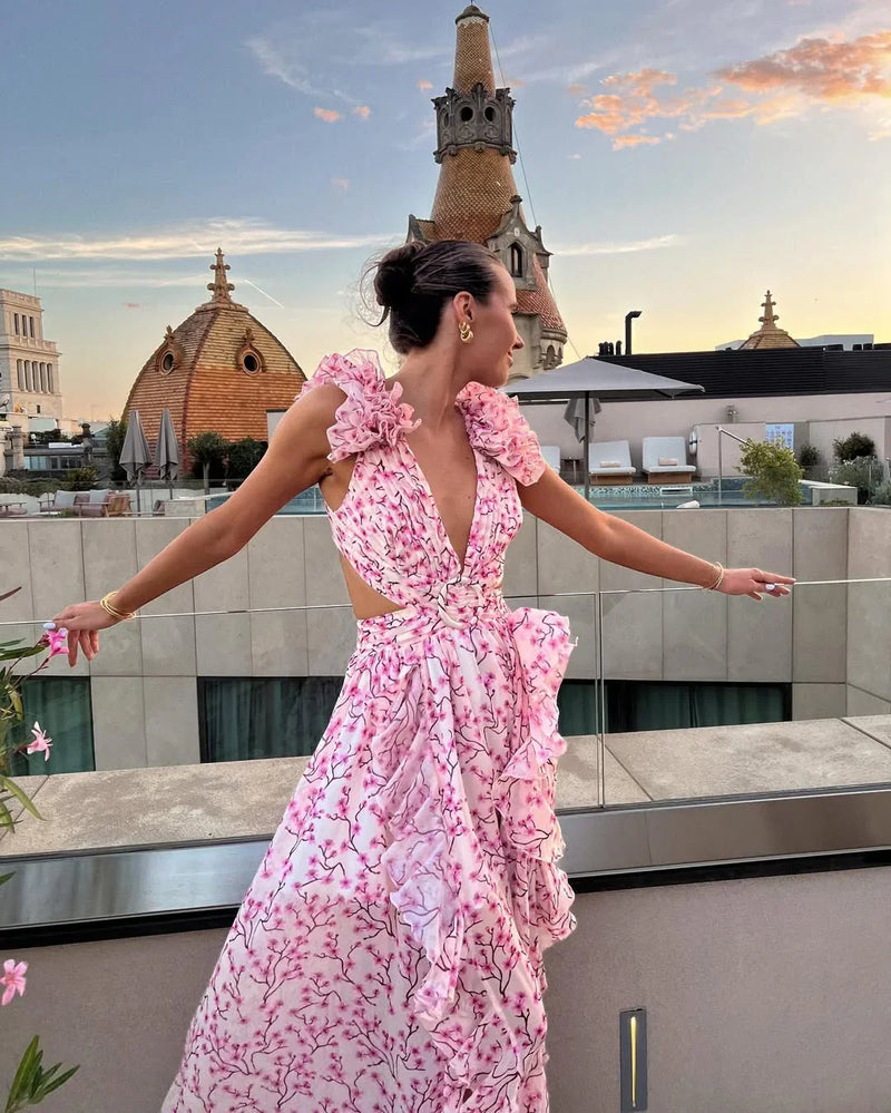 Jolie Women's Floral Maxi Dress - shown in use
