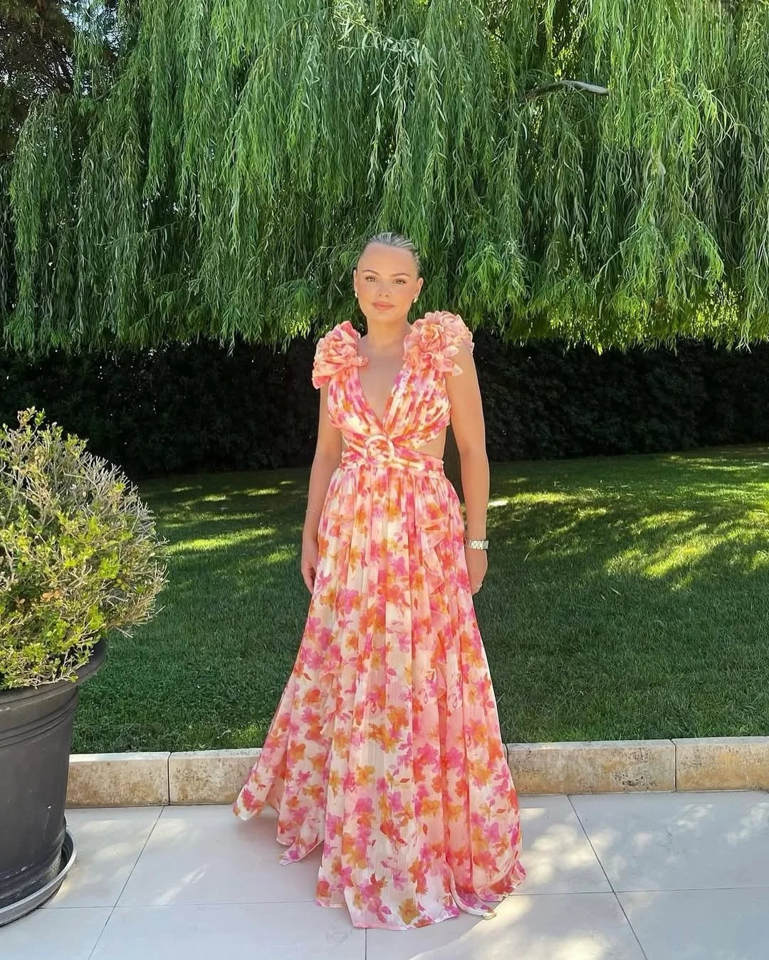 Jolie Women's Floral Maxi Dress - back view
