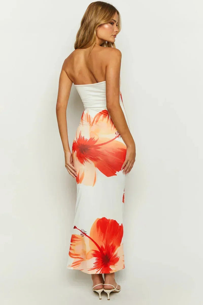 Edith Women's Floral Maxi Dress - back view
