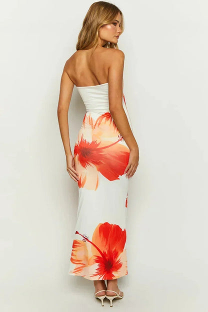 Edith Women's Floral Maxi Dress - back view