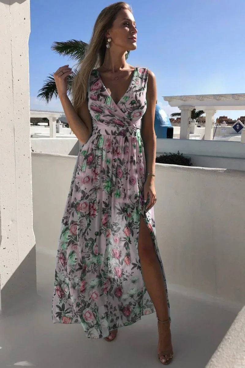 Ottilie Women's Floral Maxi Dress - fabric and finish detail
