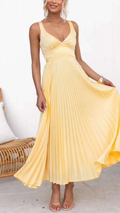 Edith Women's Pleated Maxi Dress - front view