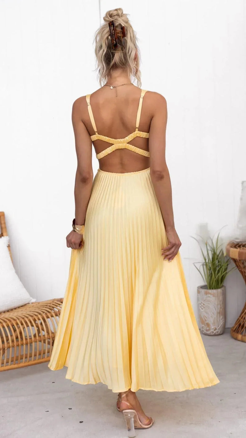 Edith Women's Pleated Maxi Dress - full-length view