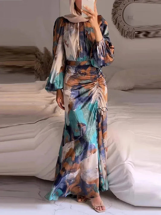 Odette Women's Printed Maxi Dress - front view