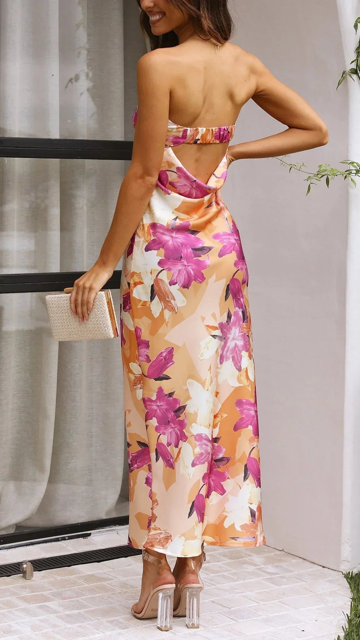 Camille Women's Floral Maxi Dress - shown in use