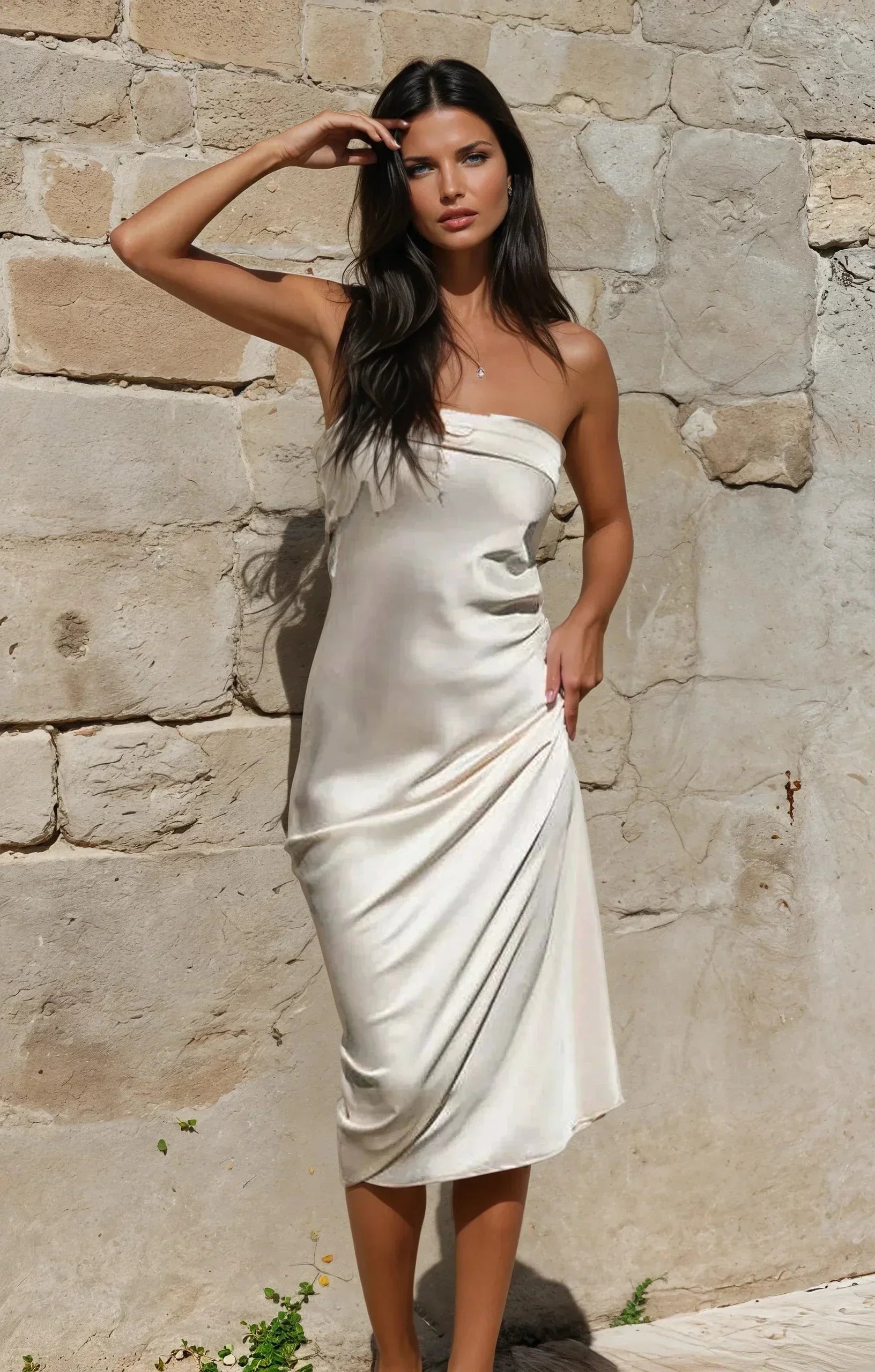 Ivy Women's Satin Maxi Dress - front view