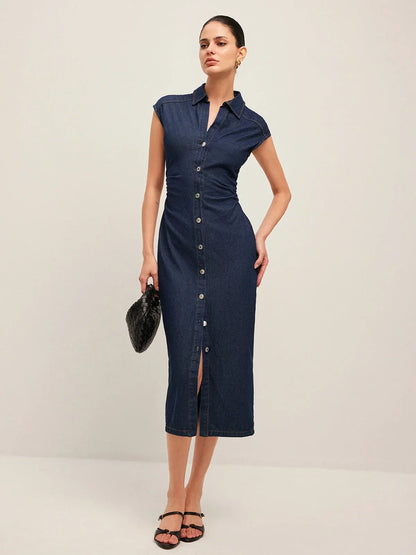 Tallulah Women's Midi Dress - fabric and finish detail