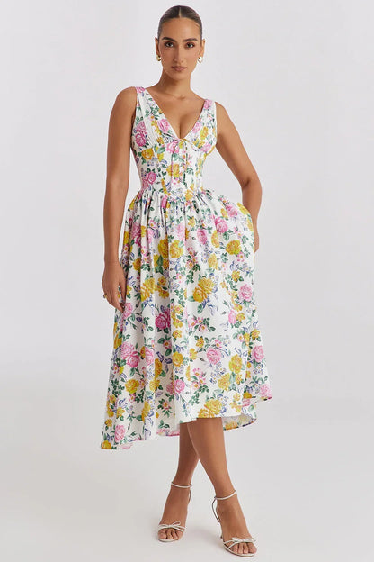 Maren Women's Floral Midi Dress - back view
