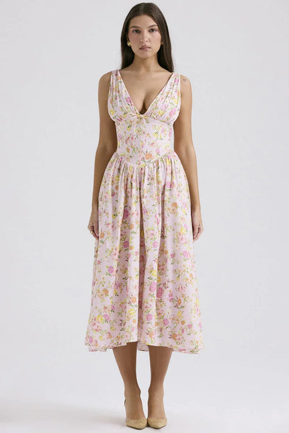 Maren Women's Floral Midi Dress - close-up detail