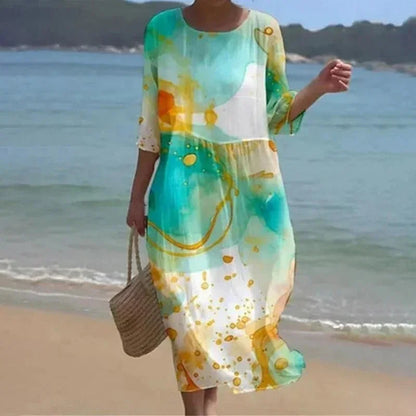 Thea Women's Floral Midi Dress - full-length view