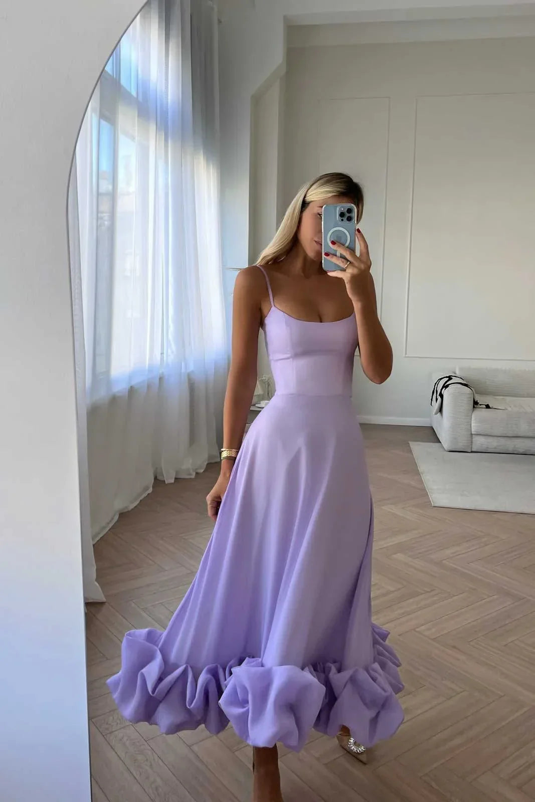 Willa Women's Ruffled Midi Dress - shown in use