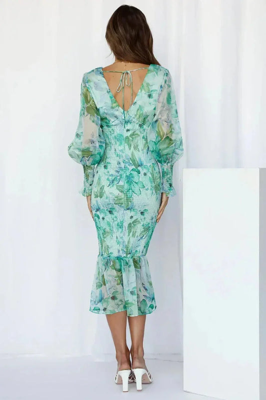 Vera Women's Ruffled Midi Dress - styled view