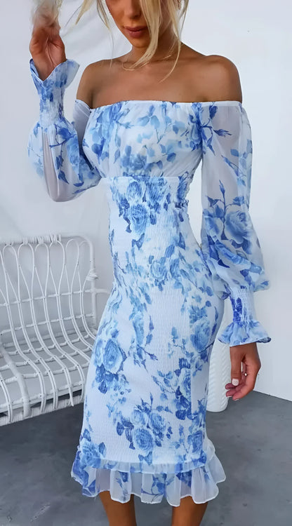 Wren Women's Floral Midi Dress - fabric and finish detail