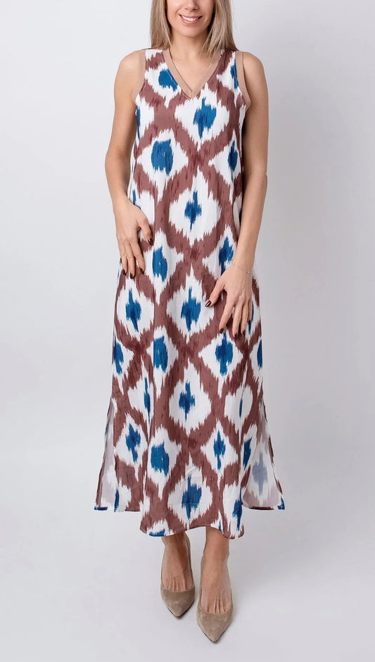 Mira Women's Printed Midi Dress - front view