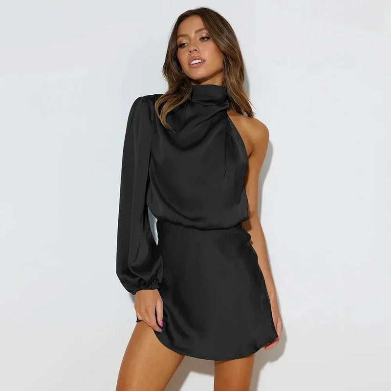 Cleo Women's Asymmetric Mini Dress - flat lay