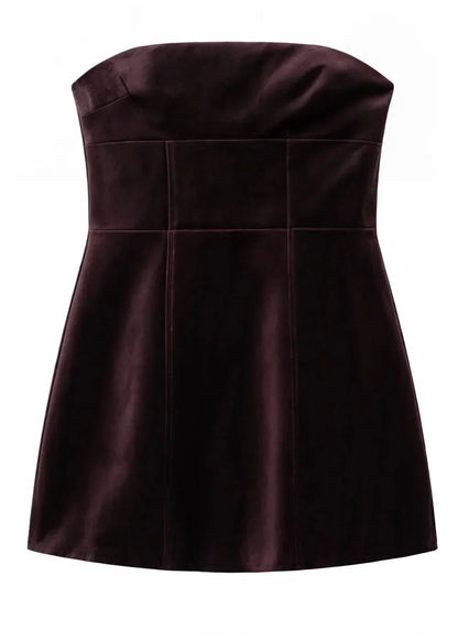 Hattie Women's Satin Mini Dress - fabric and finish detail