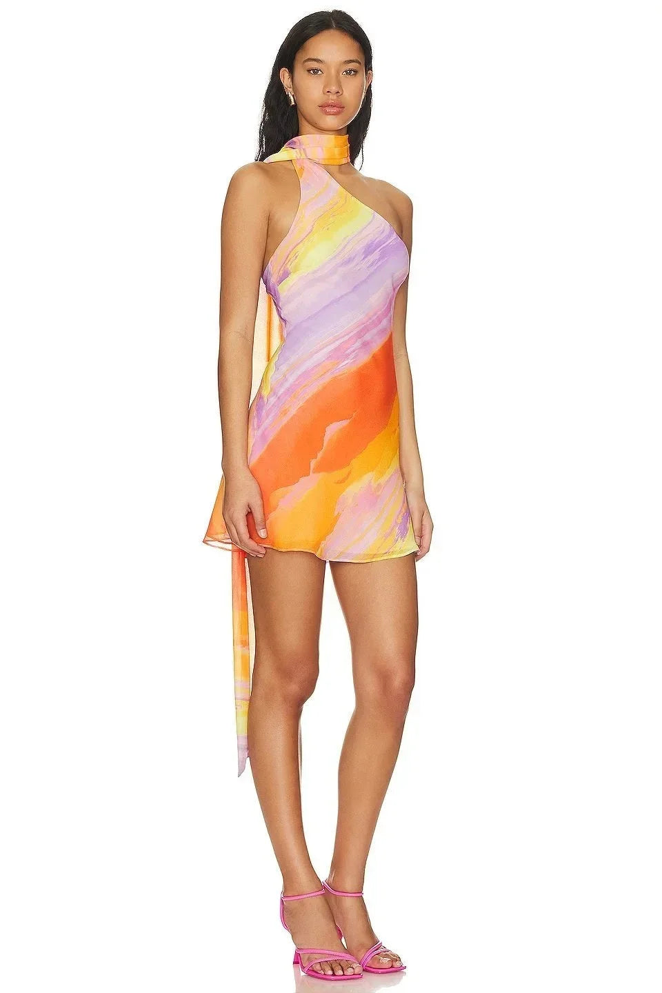 Vera Women's Asymmetric Mini Dress - full-length view