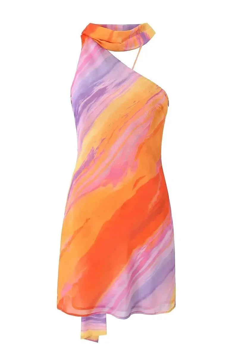 Vera Women's Asymmetric Mini Dress - front view