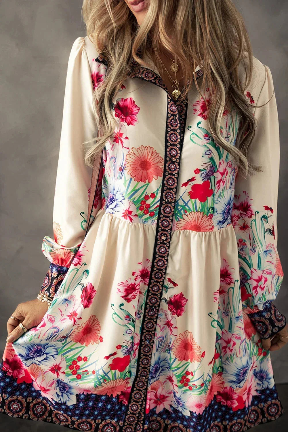Maren Women's Floral Mini Dress - front view