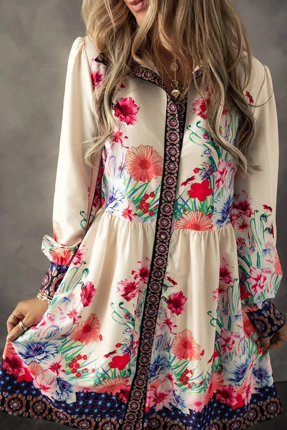 Maren Women's Floral Mini Dress - styled view