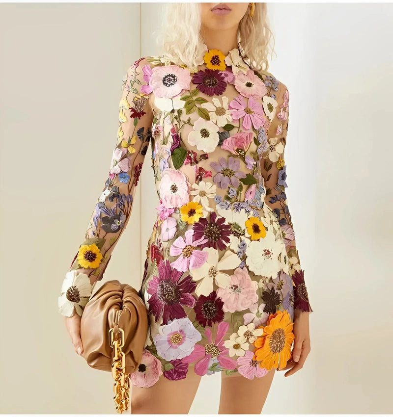 Camille Women's Floral Mini Dress - front view