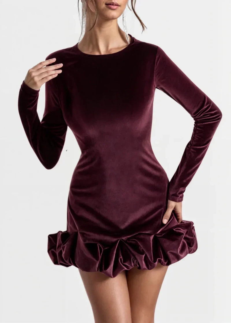 Yvette Women's Ruffled Mini Dress - back view