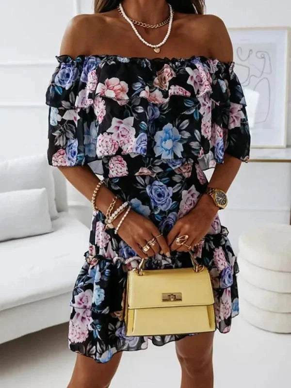 Ruby Women's Floral Mini Dress - back view
