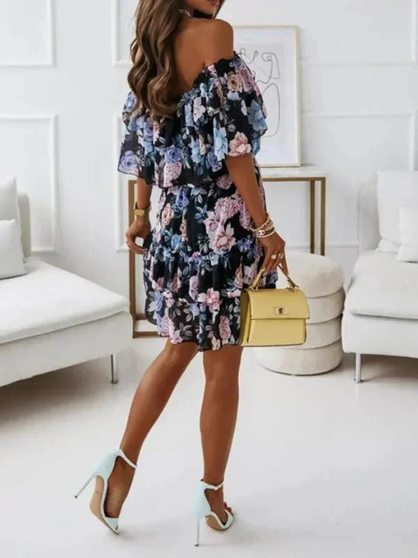 Ruby Women's Floral Mini Dress - fabric and finish detail