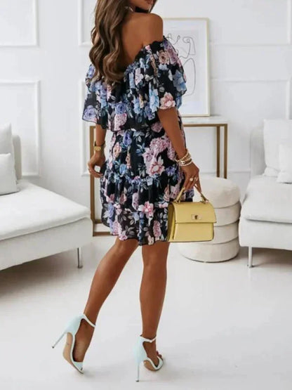 Ruby Women's Floral Mini Dress - fabric and finish detail