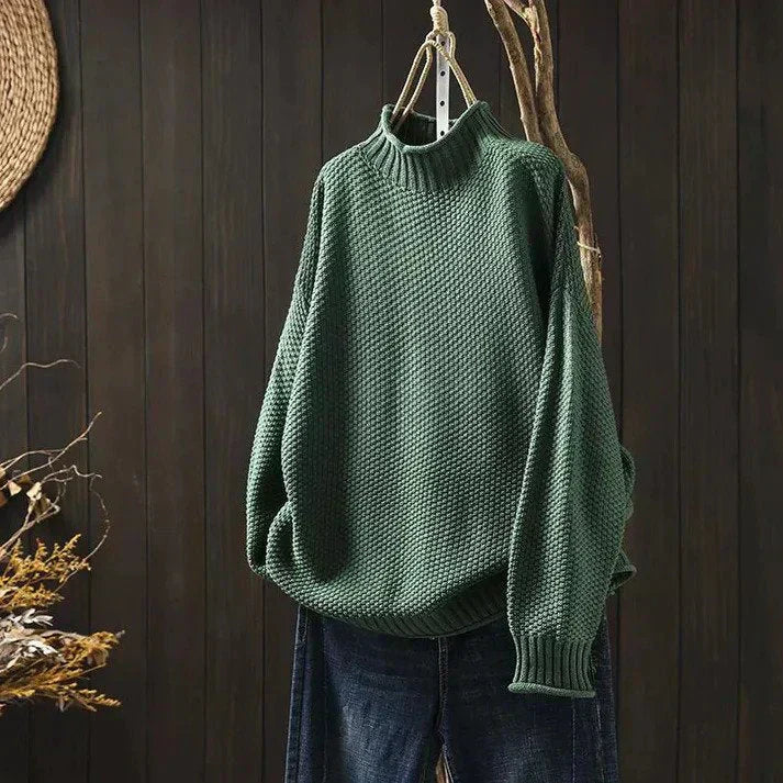 Lila Women's Oversized Sweater | Relaxed Fit, Turtleneck