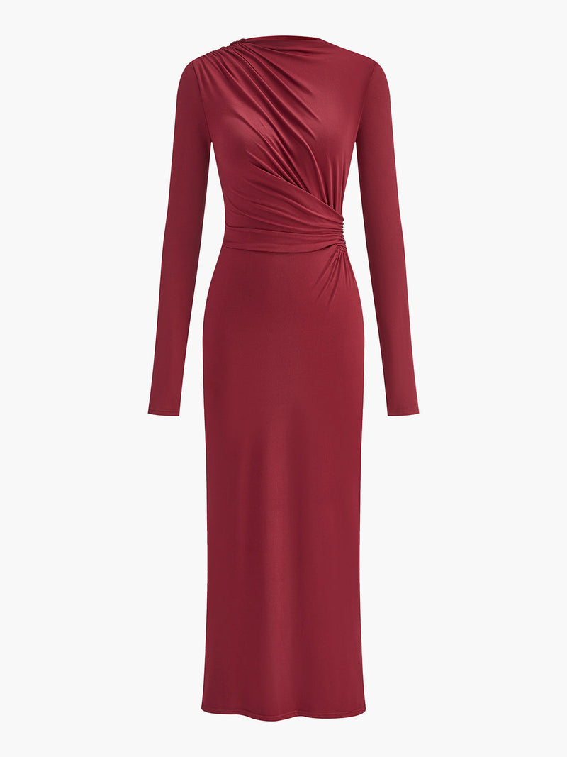 Clara Women's Dress | Slim Fit, Ruched, Jersey