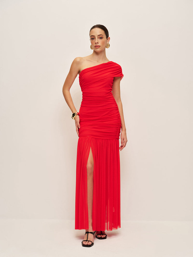 Cleo Women's Dress | Slim Fit, Ruched, Mesh