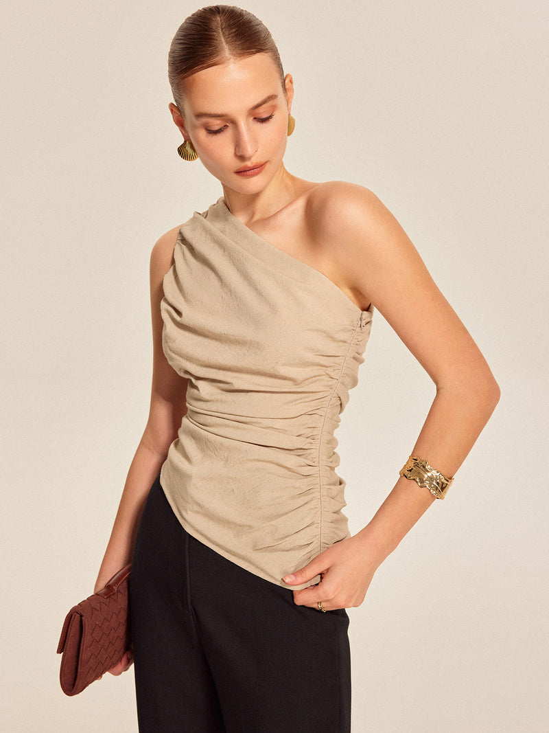 Giselle Women's Pleated Top - front view